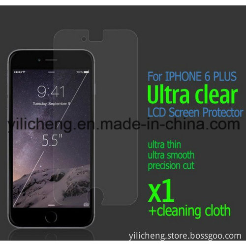 5.5" Clear LCD Screen Protector Cover for Apple iPhone6 Plus Protective Film Guard with Cleaning Cloth Film to Phone